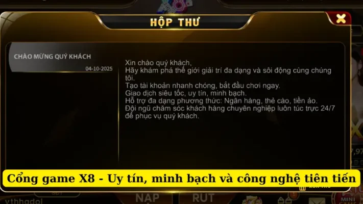 Cổng game X8 - Uy tín, minh bạch và công nghệ tiên tiến