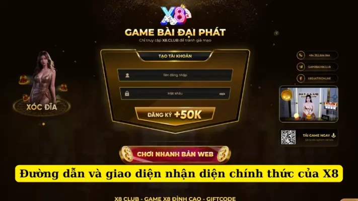 Đường dẫn và giao diện nhận diện chính thức của X8