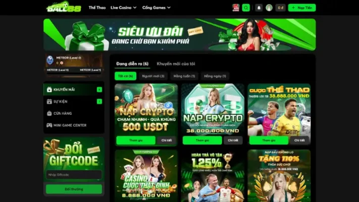 Khuyến mãi dành cho thành viên cũ Ball88